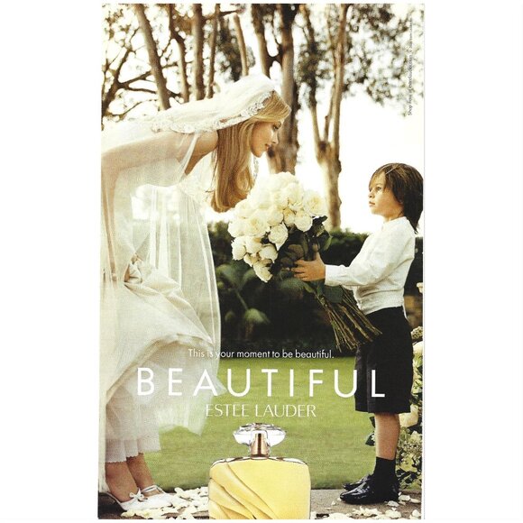 Beautiful by Estee Lauder Perfume Bride Bouquet 2000s Print Ad - Picture 4 of 4